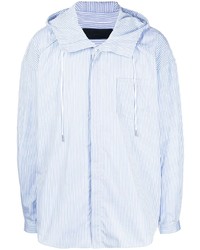 Chemise à manches longues à rayures verticales bleu clair Juun.J