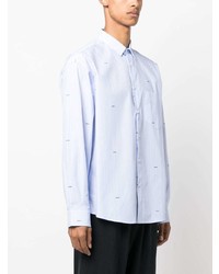 Chemise à manches longues à rayures verticales bleu clair Jacquemus