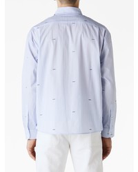 Chemise à manches longues à rayures verticales bleu clair Jacquemus