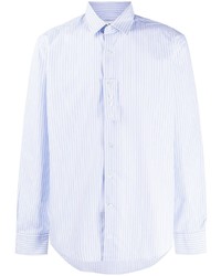 Chemise à manches longues à rayures verticales bleu clair Lanvin
