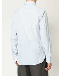 Chemise à manches longues à rayures verticales bleu clair Gucci