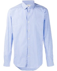 Chemise à manches longues à rayures verticales bleu clair Leqarant