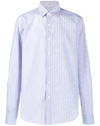 Chemise à manches longues à rayures verticales bleu clair Loewe