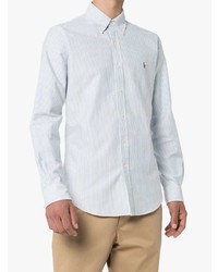 Chemise à manches longues à rayures verticales bleu clair Polo Ralph Lauren