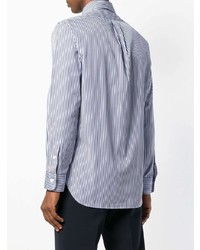 Chemise à manches longues à rayures verticales bleu clair Ralph Lauren