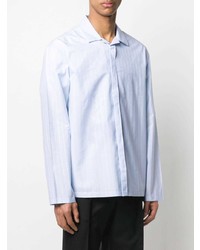 Chemise à manches longues à rayures verticales bleu clair Givenchy