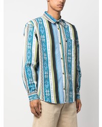 Chemise à manches longues à rayures verticales bleu clair Carhartt WIP