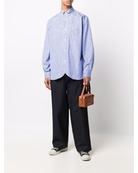 Chemise à manches longues à rayures verticales bleu clair Junya Watanabe