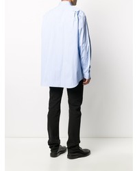 Chemise à manches longues à rayures verticales bleu clair Balenciaga