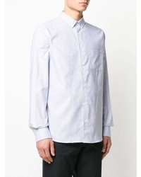 Chemise à manches longues à rayures verticales bleu clair Filippa K