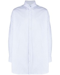 Chemise à manches longues à rayures verticales bleu clair Maison Margiela