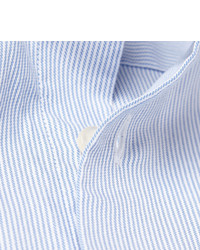 Chemise à manches longues à rayures verticales bleu clair Hackett