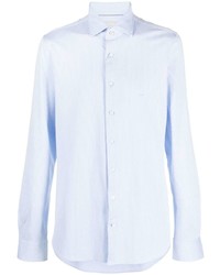 Chemise à manches longues à rayures verticales bleu clair Michael Kors