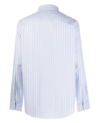 Chemise à manches longues à rayures verticales bleu clair Michael Kors