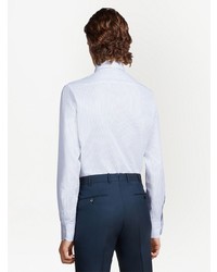 Chemise à manches longues à rayures verticales bleu clair Zegna