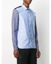 Chemise à manches longues à rayures verticales bleu clair Neil Barrett