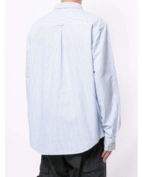 Chemise à manches longues à rayures verticales bleu clair Stussy