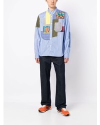 Chemise à manches longues à rayures verticales bleu clair Junya Watanabe MAN