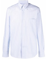 Chemise à manches longues à rayures verticales bleu clair Orian