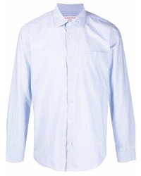 Chemise à manches longues à rayures verticales bleu clair Orlebar Brown