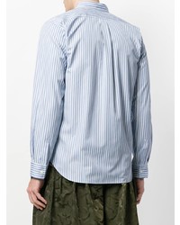 Chemise à manches longues à rayures verticales bleu clair Comme Des Garçons Shirt Boys