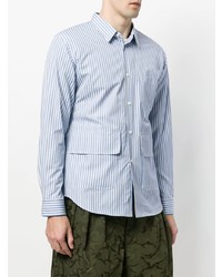 Chemise à manches longues à rayures verticales bleu clair Comme Des Garçons Shirt Boys