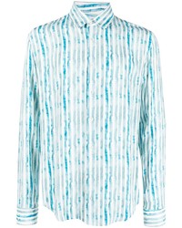 Chemise à manches longues à rayures verticales bleu clair Patrizia Pepe