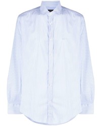 Chemise à manches longues à rayures verticales bleu clair Paul & Shark