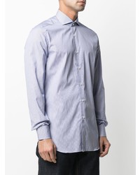 Chemise à manches longues à rayures verticales bleu clair Xacus