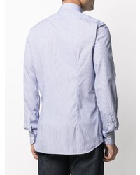 Chemise à manches longues à rayures verticales bleu clair Xacus