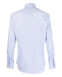 Chemise à manches longues à rayures verticales bleu clair Fay