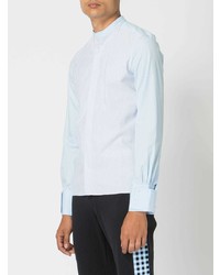 Chemise à manches longues à rayures verticales bleu clair Wales Bonner