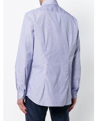 Chemise à manches longues à rayures verticales bleu clair Xacus