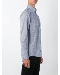 Chemise à manches longues à rayures verticales bleu clair Etro