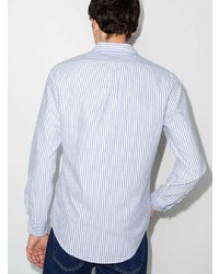 Chemise à manches longues à rayures verticales bleu clair Polo Ralph Lauren