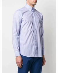 Chemise à manches longues à rayures verticales bleu clair Etro