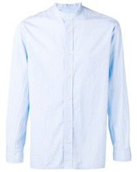 Chemise à manches longues à rayures verticales bleu clair Salvatore Piccolo