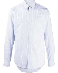 Chemise à manches longues à rayures verticales bleu clair Sandro Paris