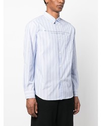 Chemise à manches longues à rayures verticales bleu clair Undercover