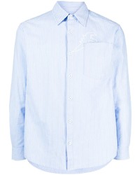 Chemise à manches longues à rayures verticales bleu clair SPORT b. by agnès b.