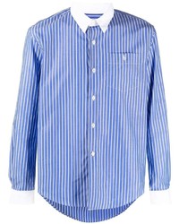 Chemise à manches longues à rayures verticales bleu clair Sporty & Rich