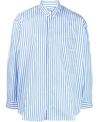 Chemise à manches longues à rayures verticales bleu clair Sporty & Rich