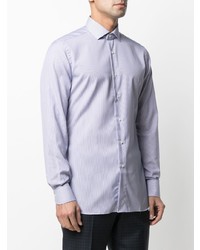 Chemise à manches longues à rayures verticales bleu clair Xacus