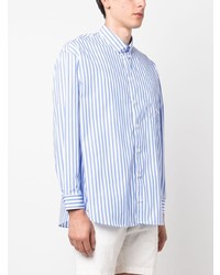 Chemise à manches longues à rayures verticales bleu clair Sporty & Rich