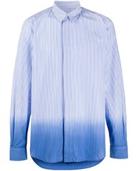 Chemise à manches longues à rayures verticales bleu clair Stella McCartney