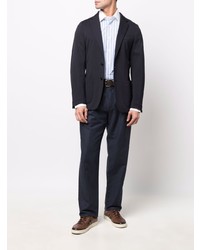 Chemise à manches longues à rayures verticales bleu clair Corneliani