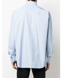Chemise à manches longues à rayures verticales bleu clair Diesel