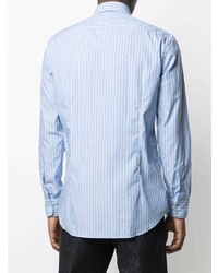 Chemise à manches longues à rayures verticales bleu clair Etro