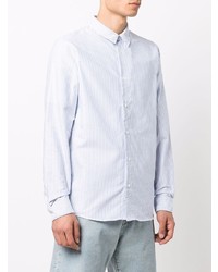 Chemise à manches longues à rayures verticales bleu clair A.P.C.