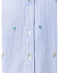 Chemise à manches longues à rayures verticales bleu clair Kenzo